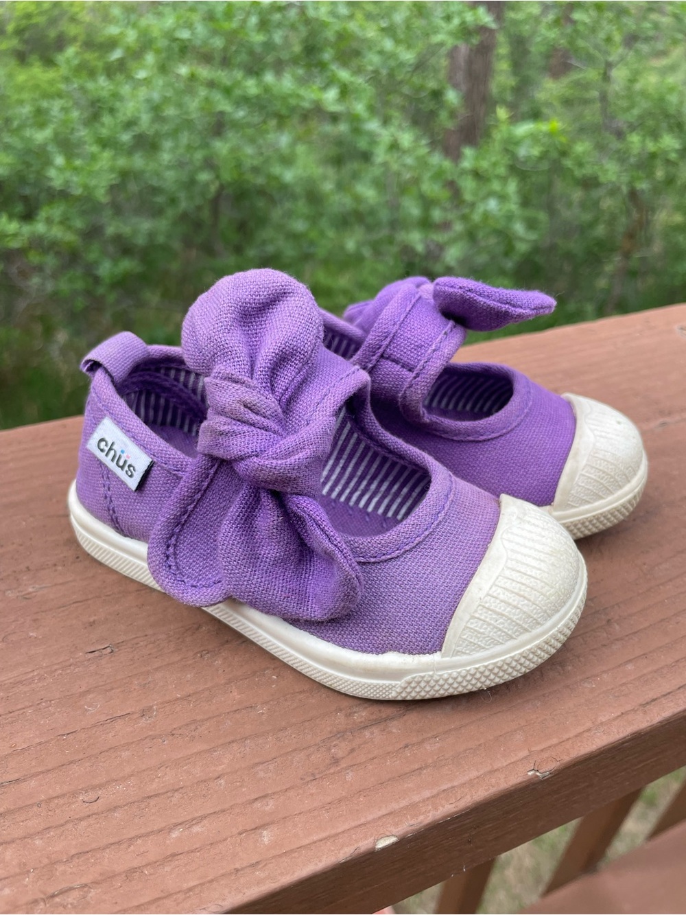 Chus Girls' Purple Athena Bow Strap Mary Jane Sneakers